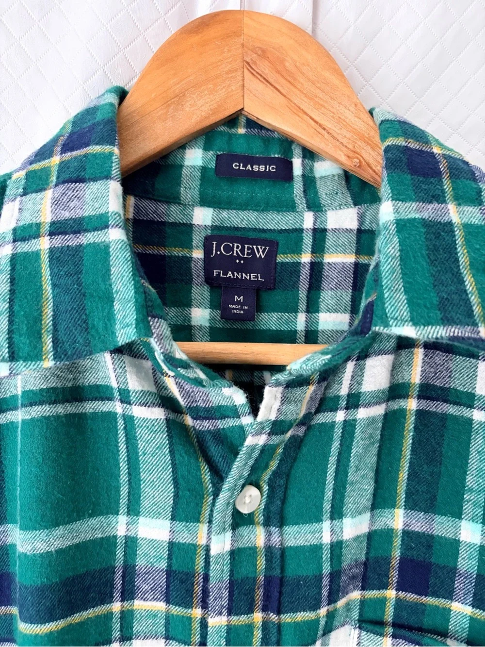 J. Crew Green and Navy Plaid Button-Down Shirt